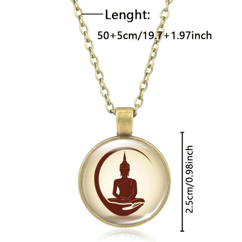 Brown Metal Classic Style Chain Necklace with Buddha Pendant